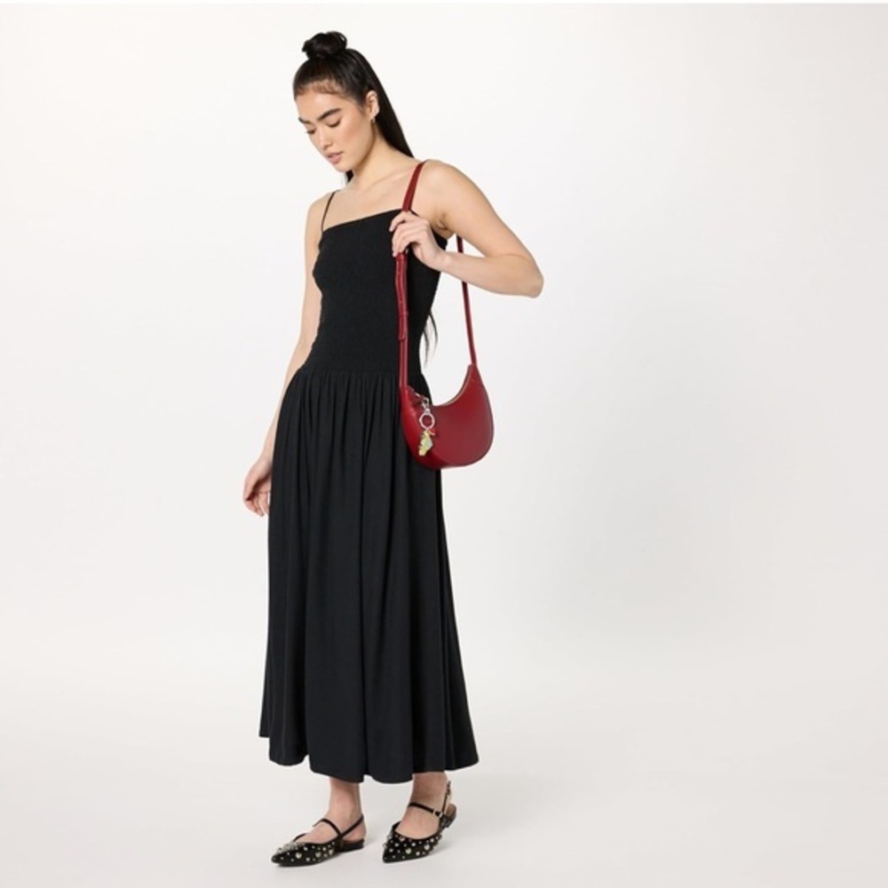 The Drop Womens Florencia Smocked Bodice Linen viscose Maxi Dress smocked L